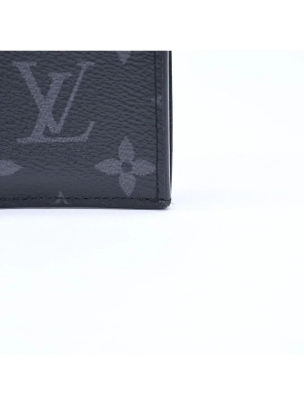 Louis Vuitton Taigarama Coin Purse Card Case Black Gray Silver